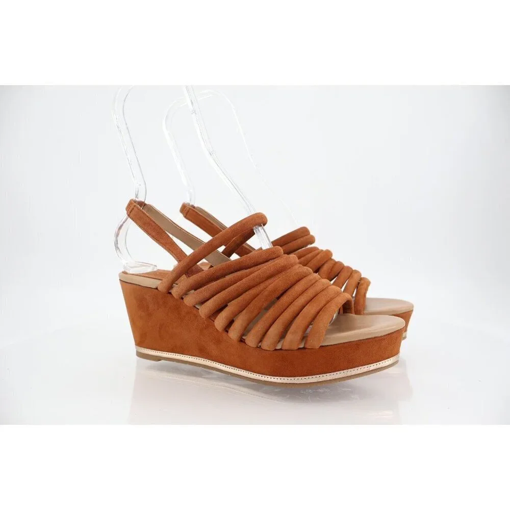 Donald J. Pliner Brown Suede Wedge Sandals